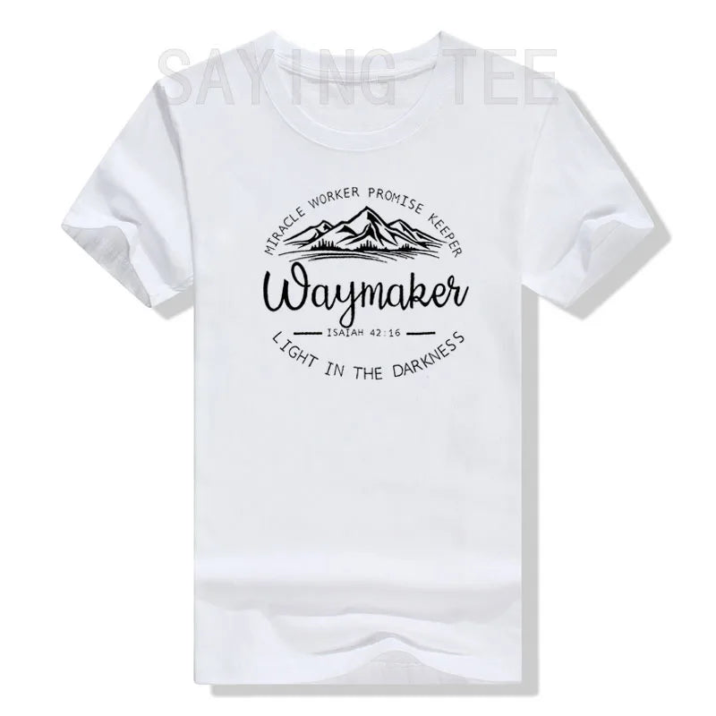 Christian Shirts for Women Waymaker Miracle Worker Promise Keeper T-Shirt Christian Gift Tee Faith God Fashion Graphic Outfits