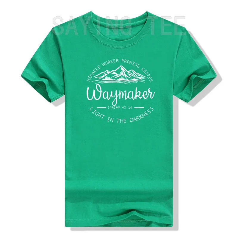 Christian Shirts for Women Waymaker Miracle Worker Promise Keeper T-Shirt Christian Gift Tee Faith God Fashion Graphic Outfits