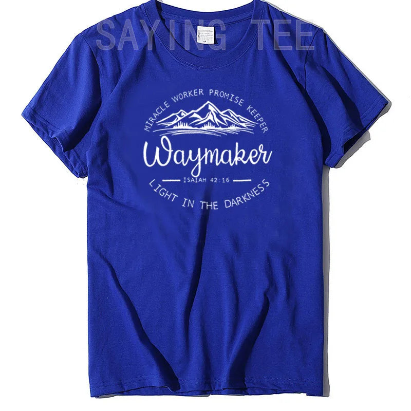 Christian Shirts for Women Waymaker Miracle Worker Promise Keeper T-Shirt Christian Gift Tee Faith God Fashion Graphic Outfits