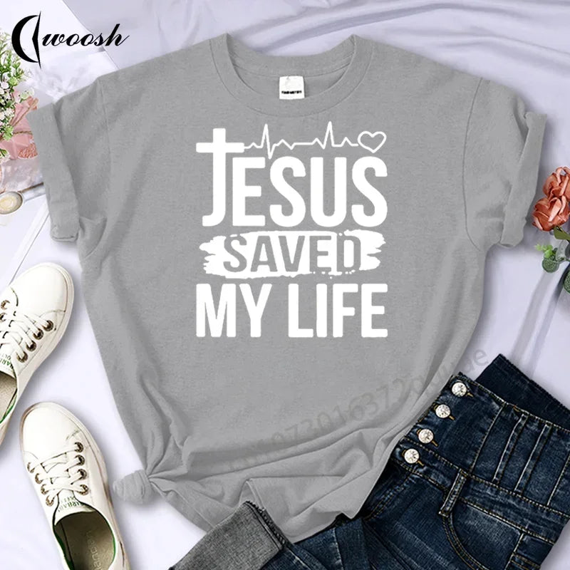 Faith Tshirt Jesus Tees Tops Christian Shirt Women Fashion Tshirt  Oversized Unisex Summer T Shirt O-Neck Short Sleeves Clothing