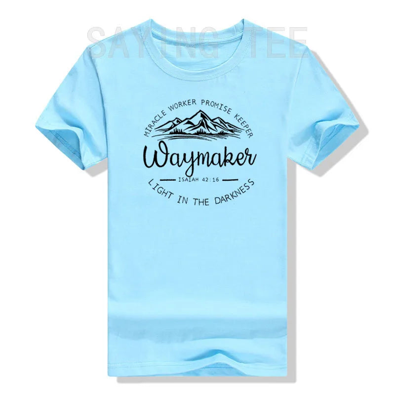 Christian Shirts for Women Waymaker Miracle Worker Promise Keeper T-Shirt Christian Gift Tee Faith God Fashion Graphic Outfits