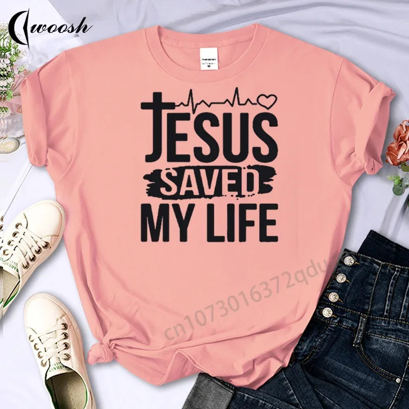 Faith Tshirt Jesus Tees Tops Christian Shirt Women Fashion Tshirt  Oversized Unisex Summer T Shirt O-Neck Short Sleeves Clothing