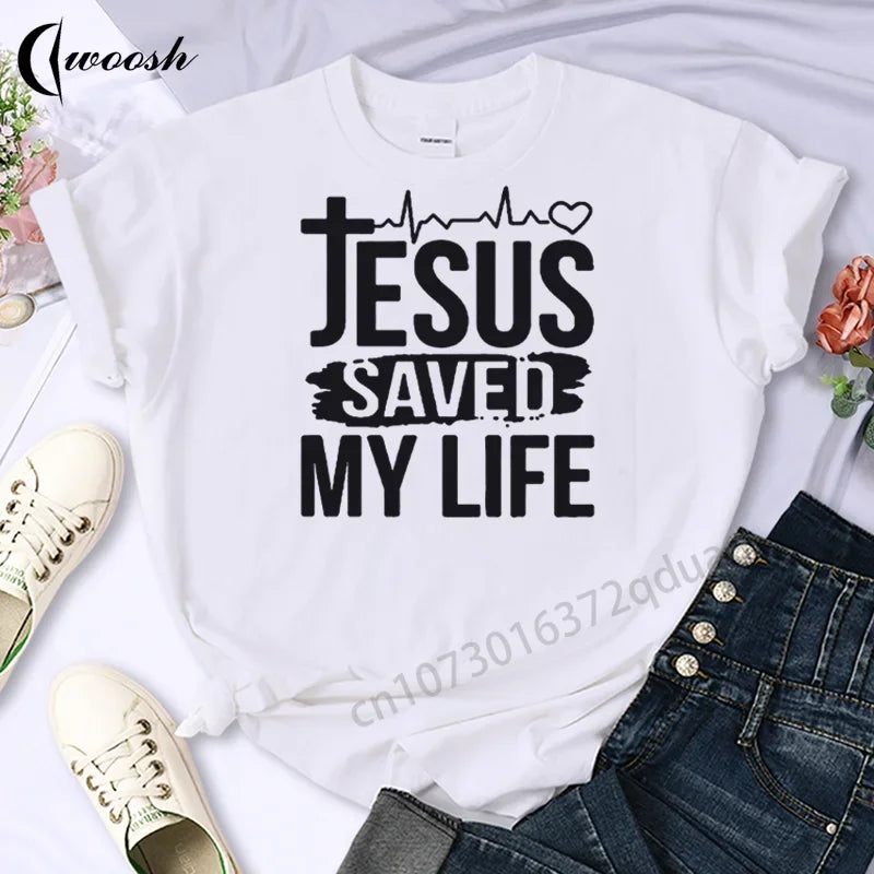 Faith Tshirt Jesus Tees Tops Christian Shirt Women Fashion Tshirt  Oversized Unisex Summer T Shirt O-Neck Short Sleeves Clothing