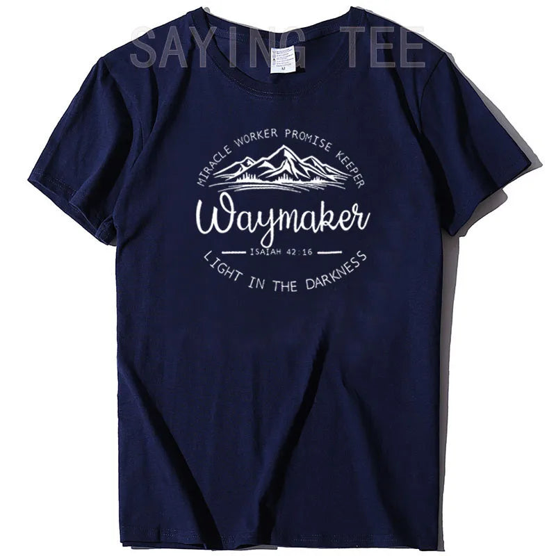 Christian Shirts for Women Waymaker Miracle Worker Promise Keeper T-Shirt Christian Gift Tee Faith God Fashion Graphic Outfits