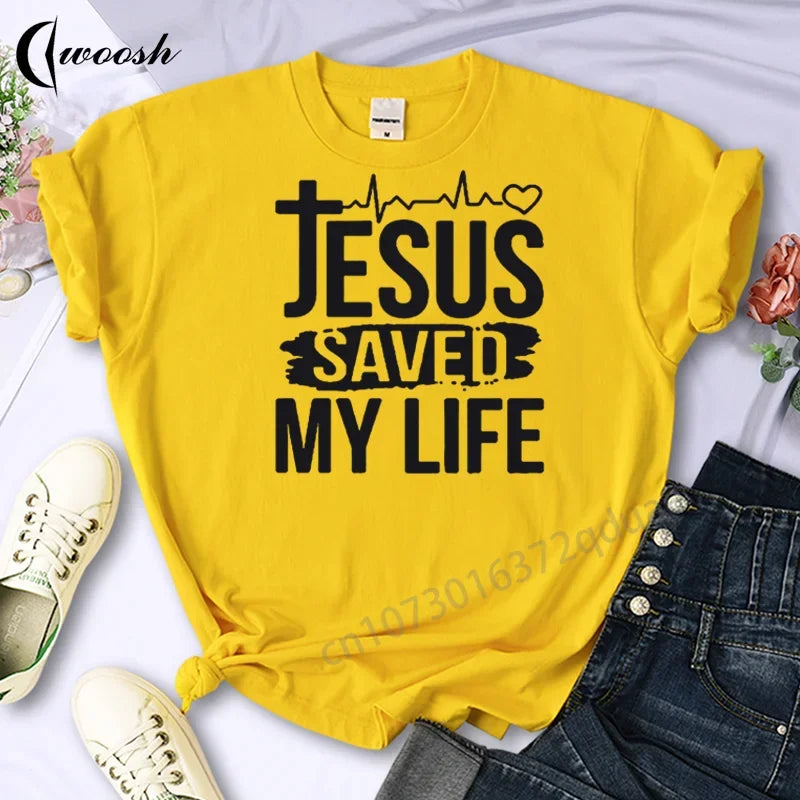 Faith Tshirt Jesus Tees Tops Christian Shirt Women Fashion Tshirt  Oversized Unisex Summer T Shirt O-Neck Short Sleeves Clothing