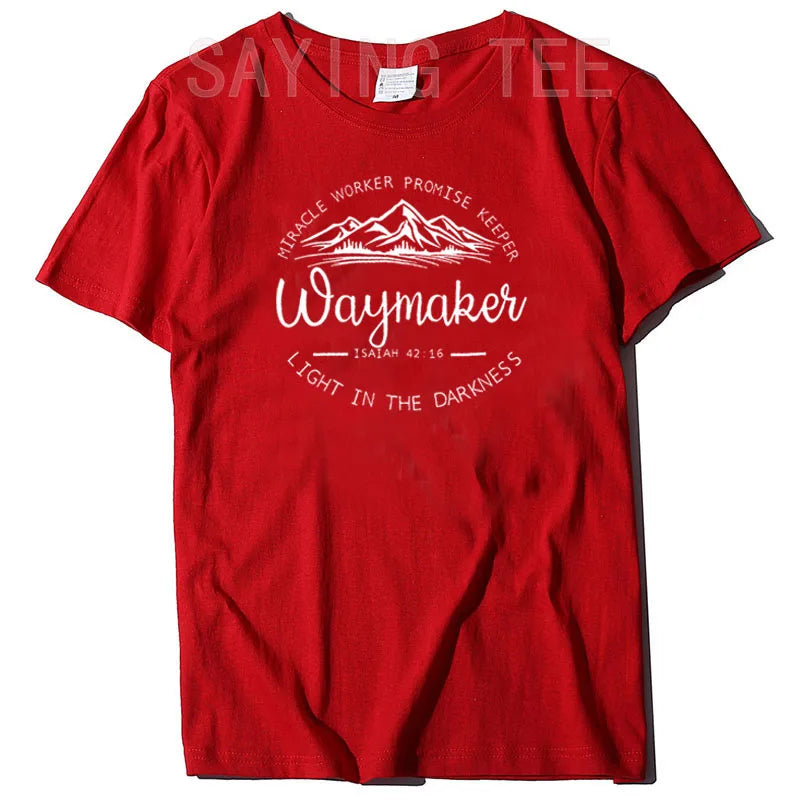 Christian Shirts for Women Waymaker Miracle Worker Promise Keeper T-Shirt Christian Gift Tee Faith God Fashion Graphic Outfits