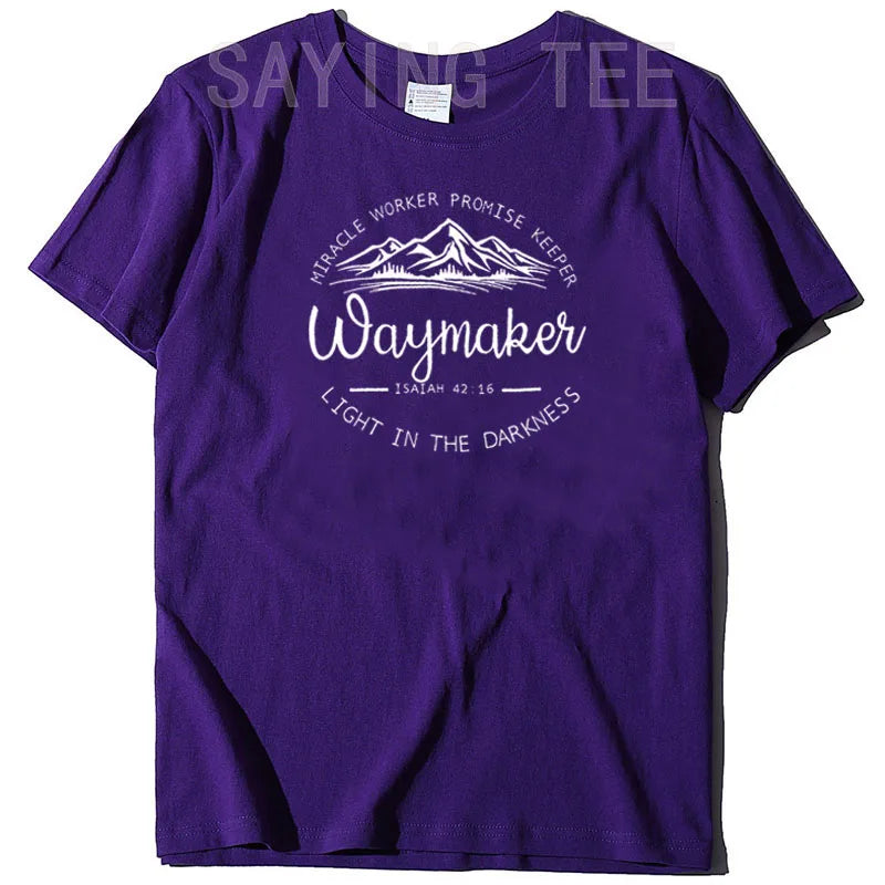 Christian Shirts for Women Waymaker Miracle Worker Promise Keeper T-Shirt Christian Gift Tee Faith God Fashion Graphic Outfits