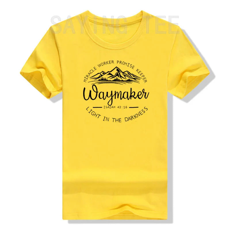 Christian Shirts for Women Waymaker Miracle Worker Promise Keeper T-Shirt Christian Gift Tee Faith God Fashion Graphic Outfits