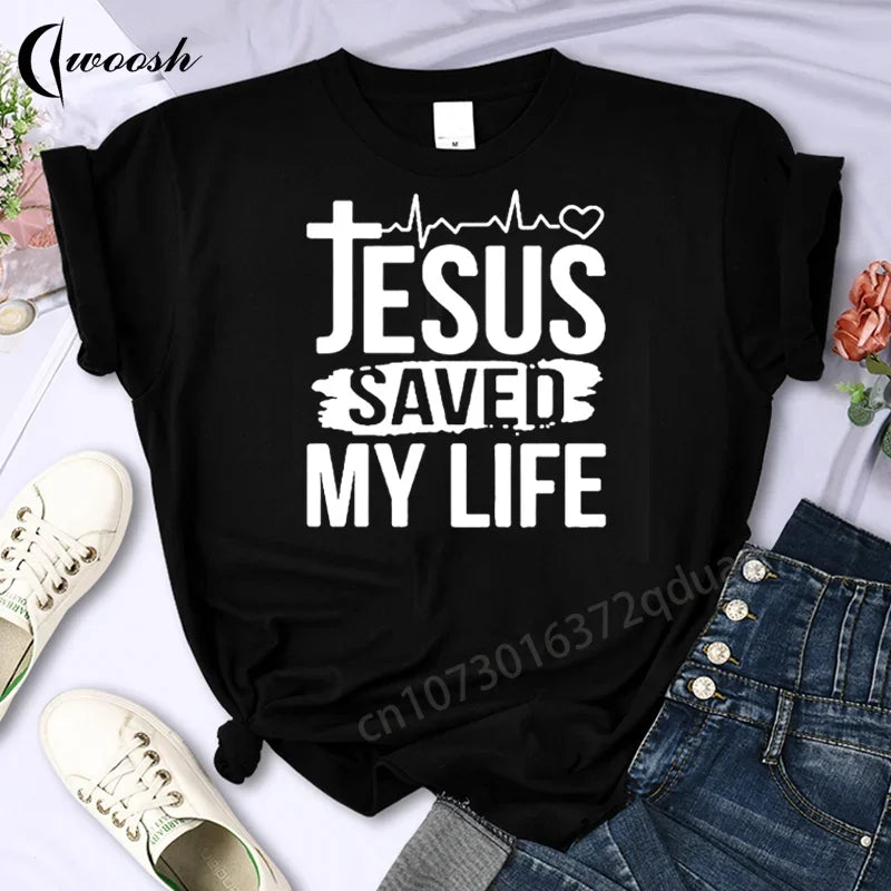 Faith Tshirt Jesus Tees Tops Christian Shirt Women Fashion Tshirt  Oversized Unisex Summer T Shirt O-Neck Short Sleeves Clothing