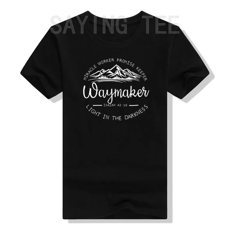 Christian Shirts for Women Waymaker Miracle Worker Promise Keeper T-Shirt Christian Gift Tee Faith God Fashion Graphic Outfits