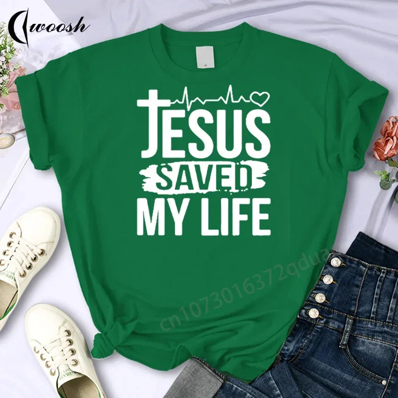 Faith Tshirt Jesus Tees Tops Christian Shirt Women Fashion Tshirt  Oversized Unisex Summer T Shirt O-Neck Short Sleeves Clothing